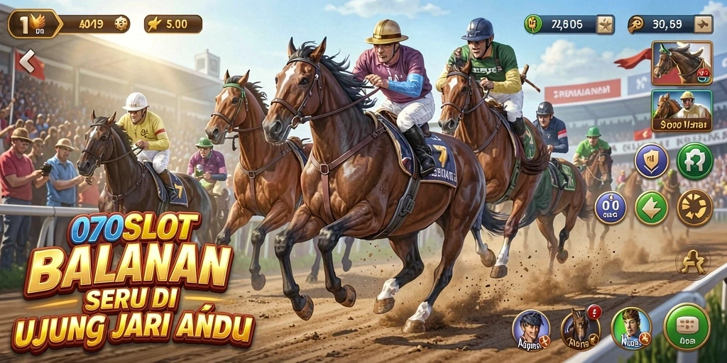 Gameplay balapan seru di 070SLOT dengan kendaraan cepat dan trek menantang.