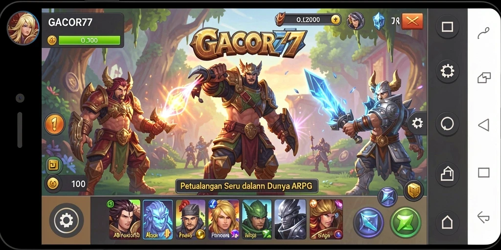 Screenshot GACOR77 menampilkan aksi seru dalam pertempuran ARPG.