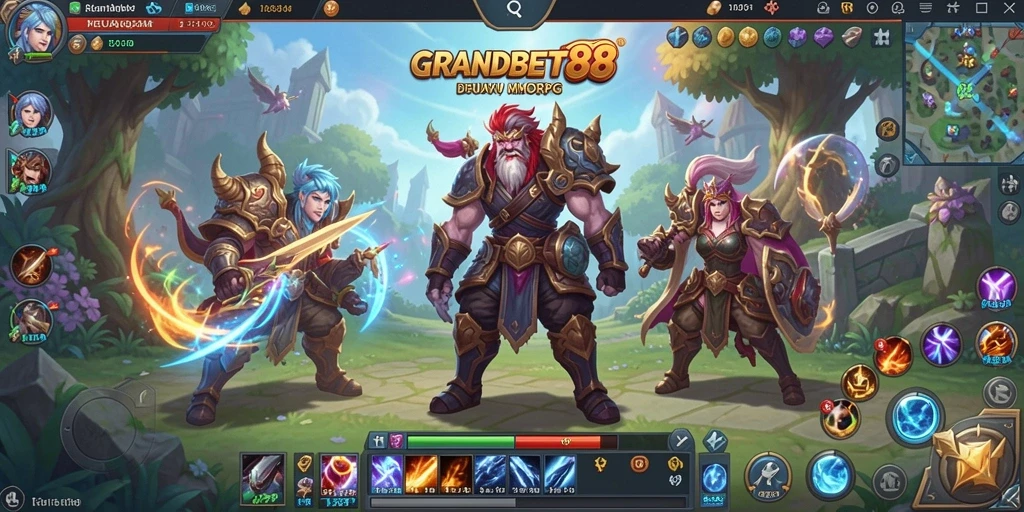 Tangkapan layar gameplay yang seru dari GRANDBET88 dalam petualangan MMORPG.