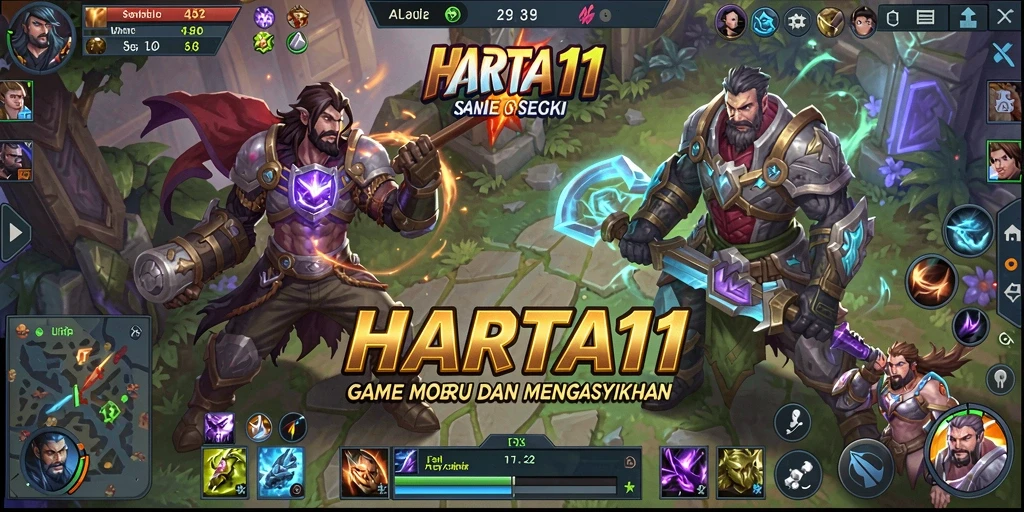 Screenshot gameplay HARTA11 dengan aksi tim yang intens.