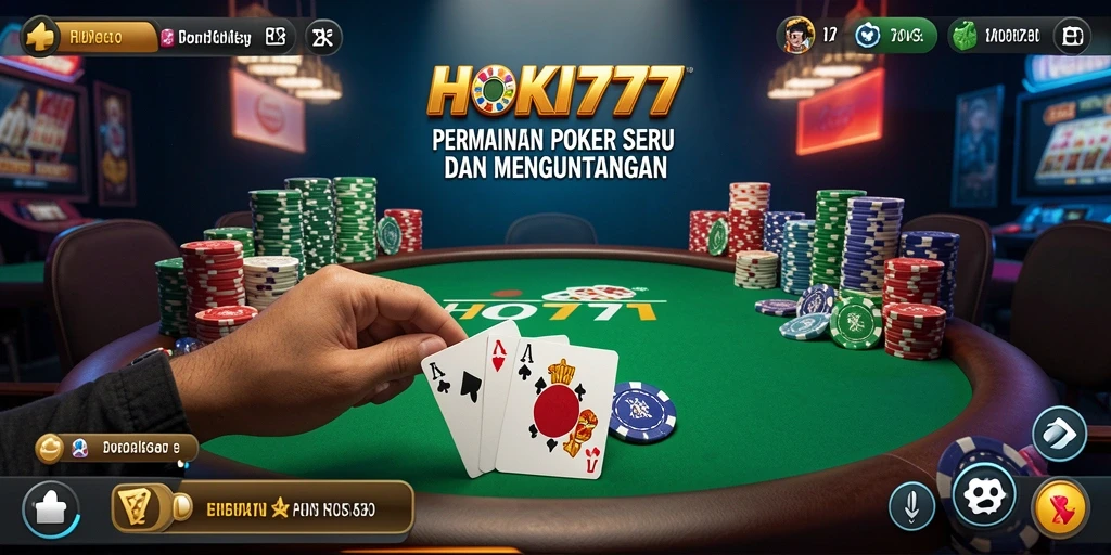 Gameplay seru HOKI777 menampilkan pemain Poker yang bersaing.