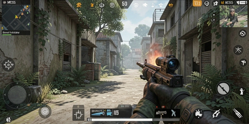 Gameplay intens di ME355 dengan aksi tembak-menembak mendebarkan.