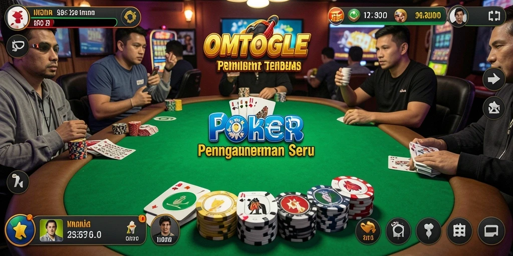 Tampilan utama OMTOGEL dengan gameplay Poker yang seru.