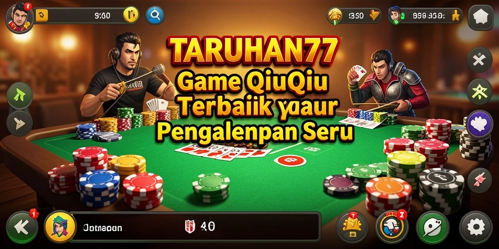 Tangkapan layar menunjukkan gameplay seru QiuQiu di TARUHAN77.